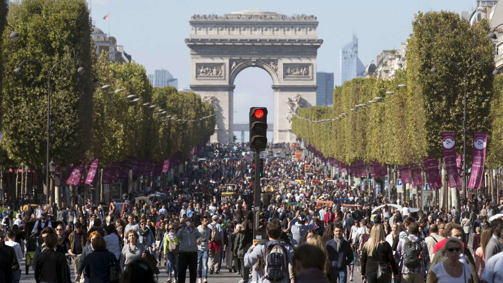 Normally overrun by cars, rather than people and bikes.