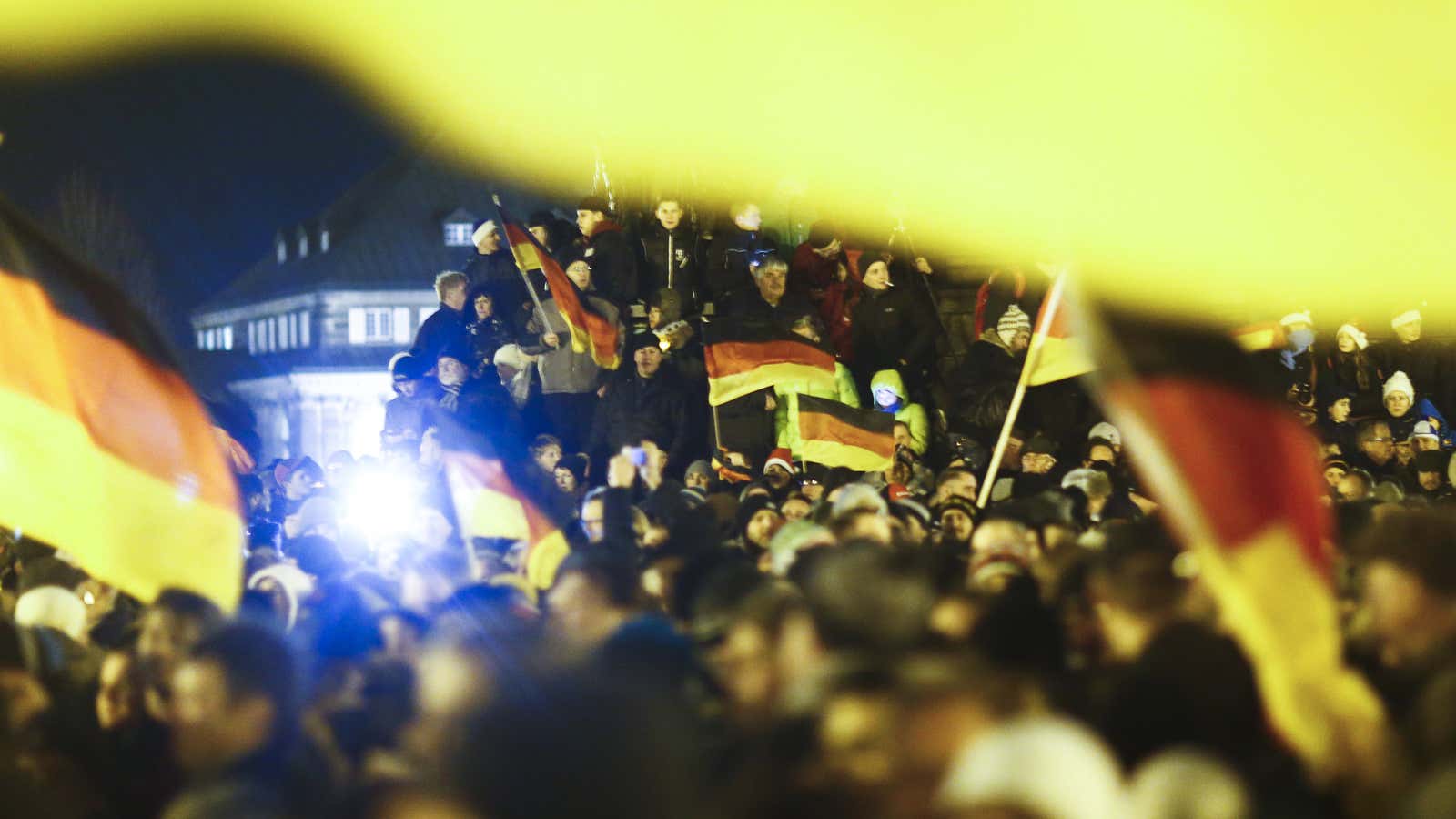 PEGIDA rally in Dresden.