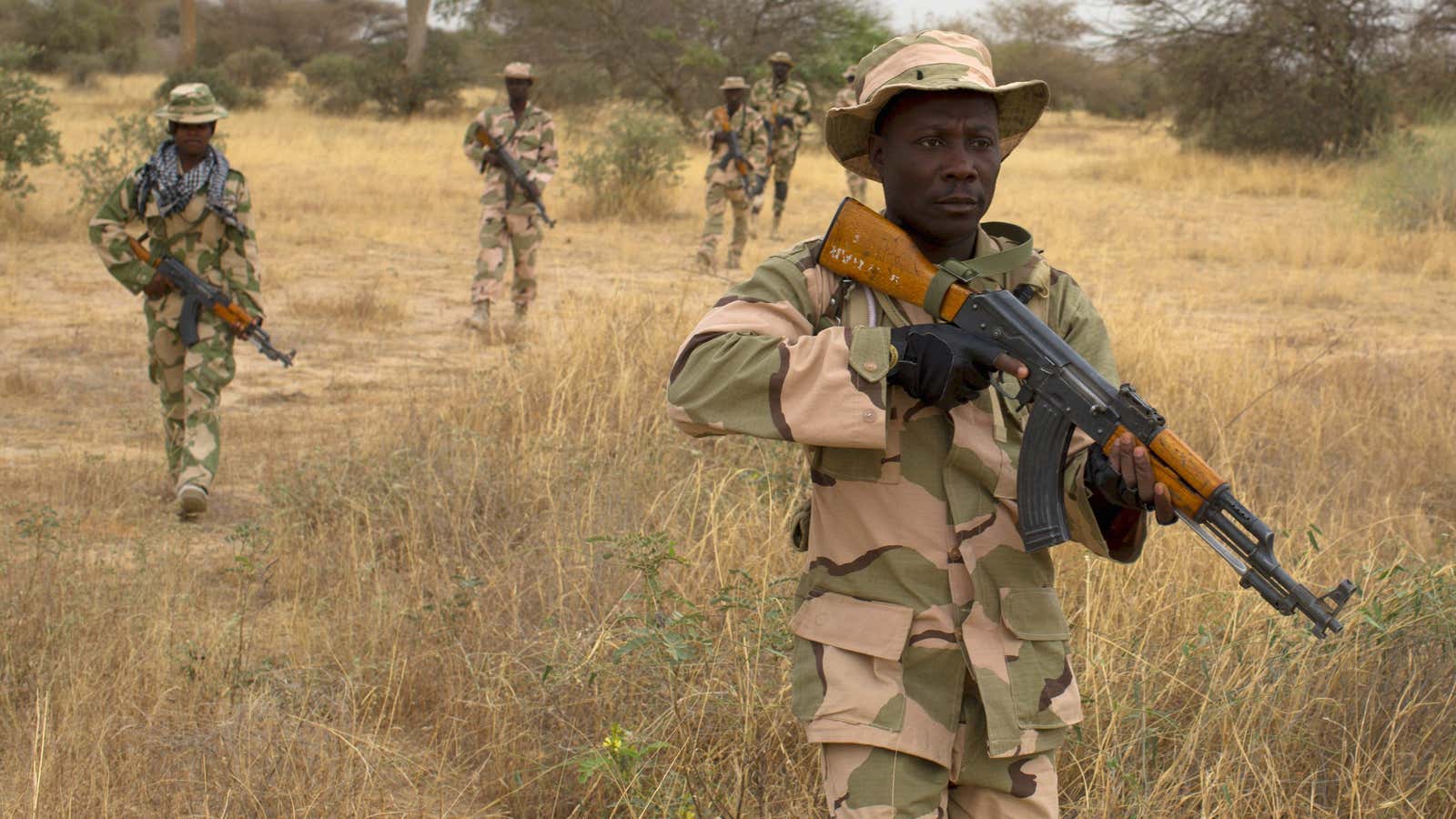 Soldiers training in Diffa, Niger