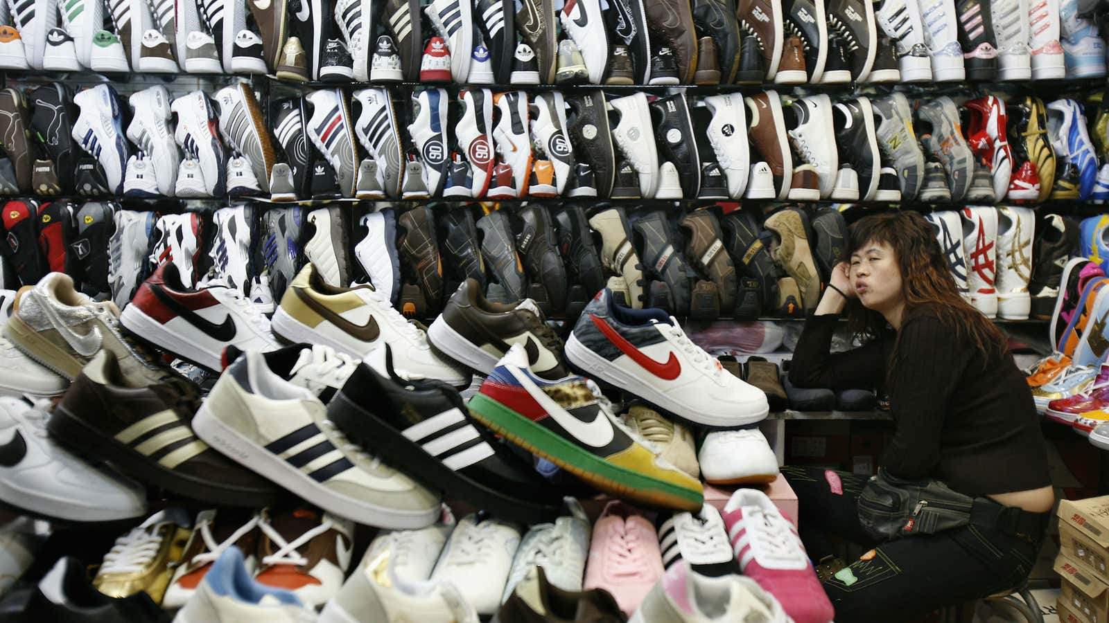 It’s a crowded footwear market in China, even for counterfeit sneakers.