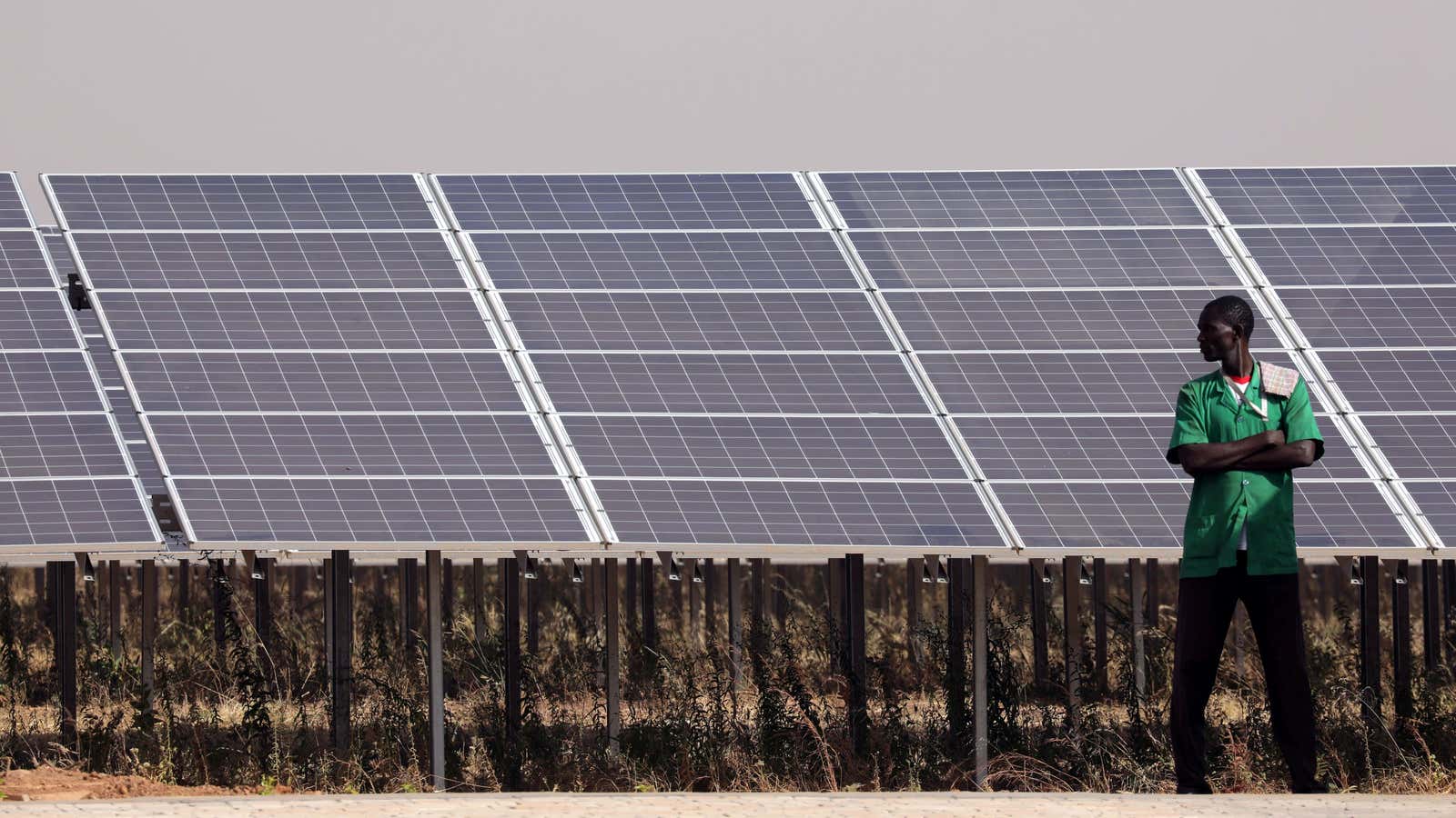 Solar panels are seen during the inauguration ceremony of the solar energy power plant in Zaktubi, near Ouagadougou, Burkina Faso, November 29, 2017