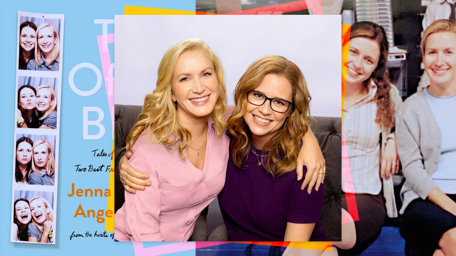 (Left to right): The Office BFFs (Harper Collins); Jenna Fischer and Angela Kinsey on the set of The Office (Jenna Fischer/Angela Kinsey/Adam Hendershott)