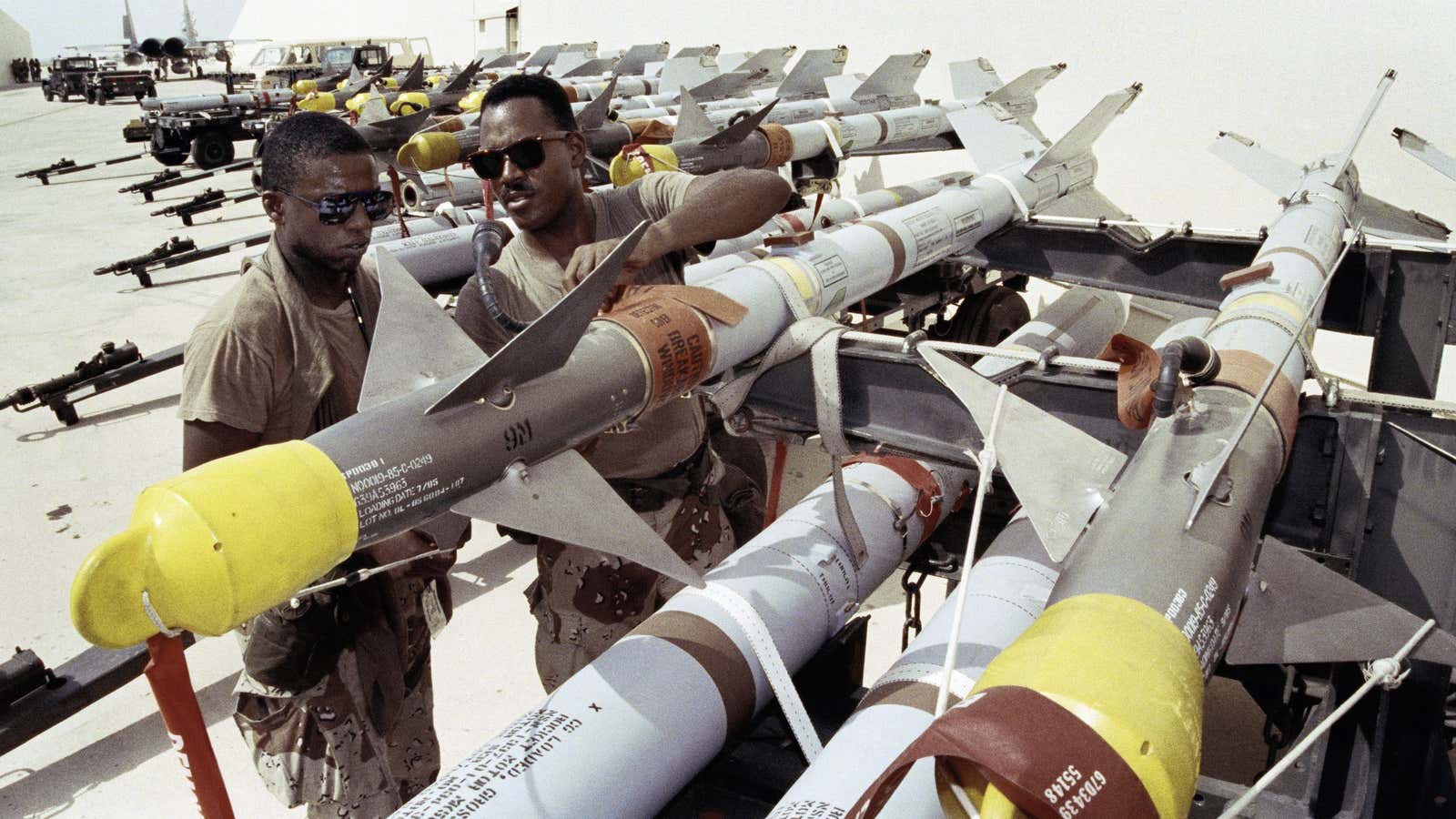 US-made missiles bound for Saudi Arabia (to be used against Yemen).