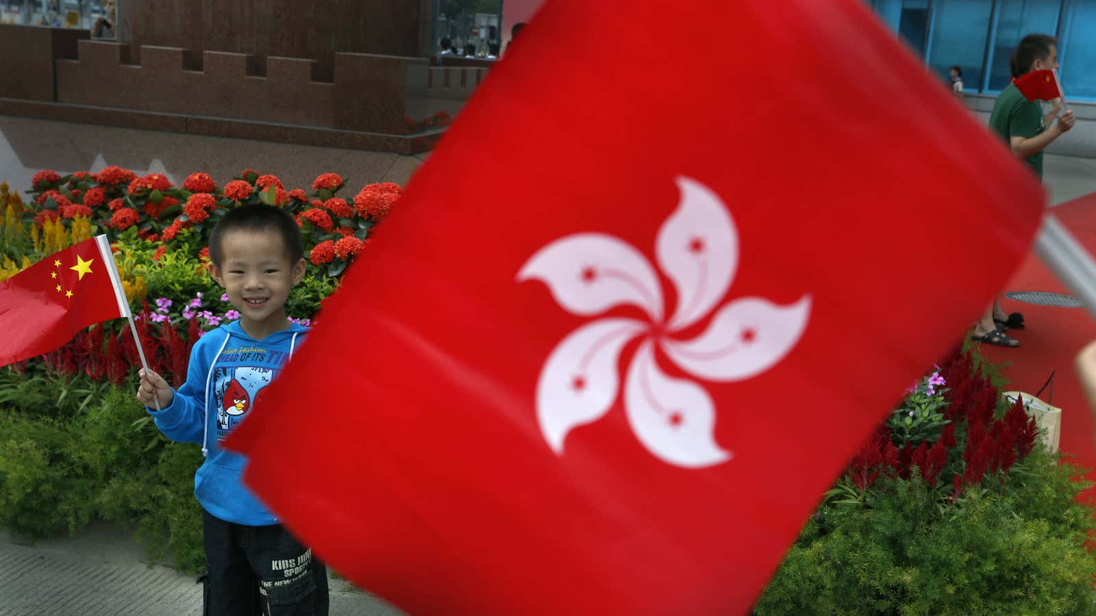 One of Hong Kong’s many Chinese supporters.