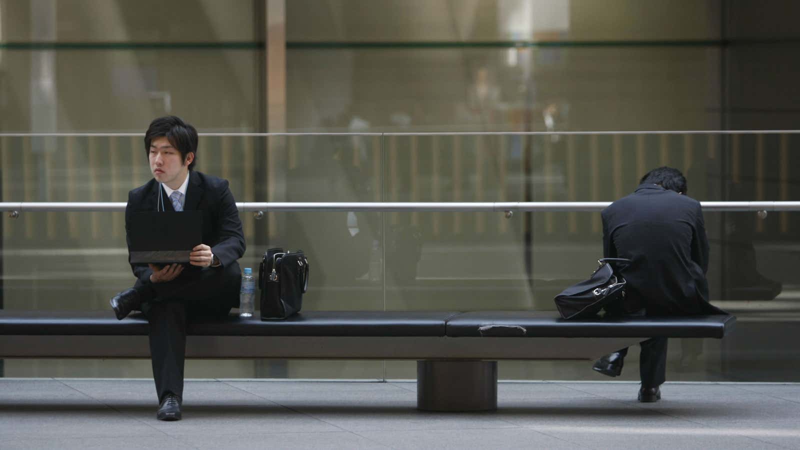 Young professionals in Tokyo’s business district.