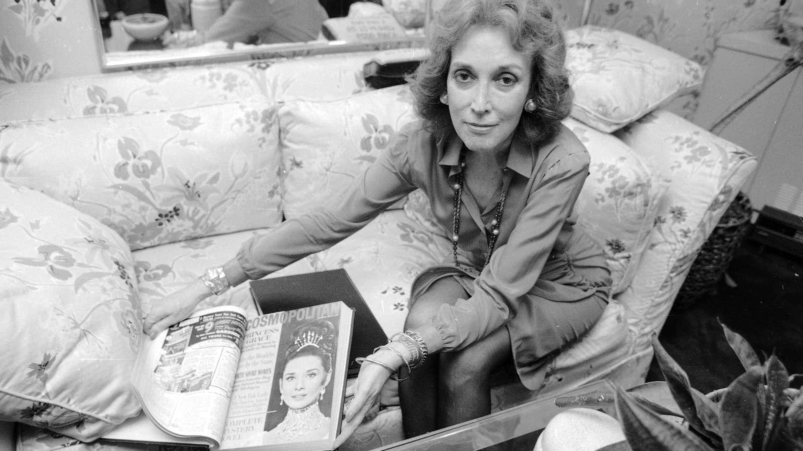 Helen Gurley Brown, editor of Cosmopolitan magazine, poses in her office at 224 W. 57th St. in New York Sept. 19, 1985.