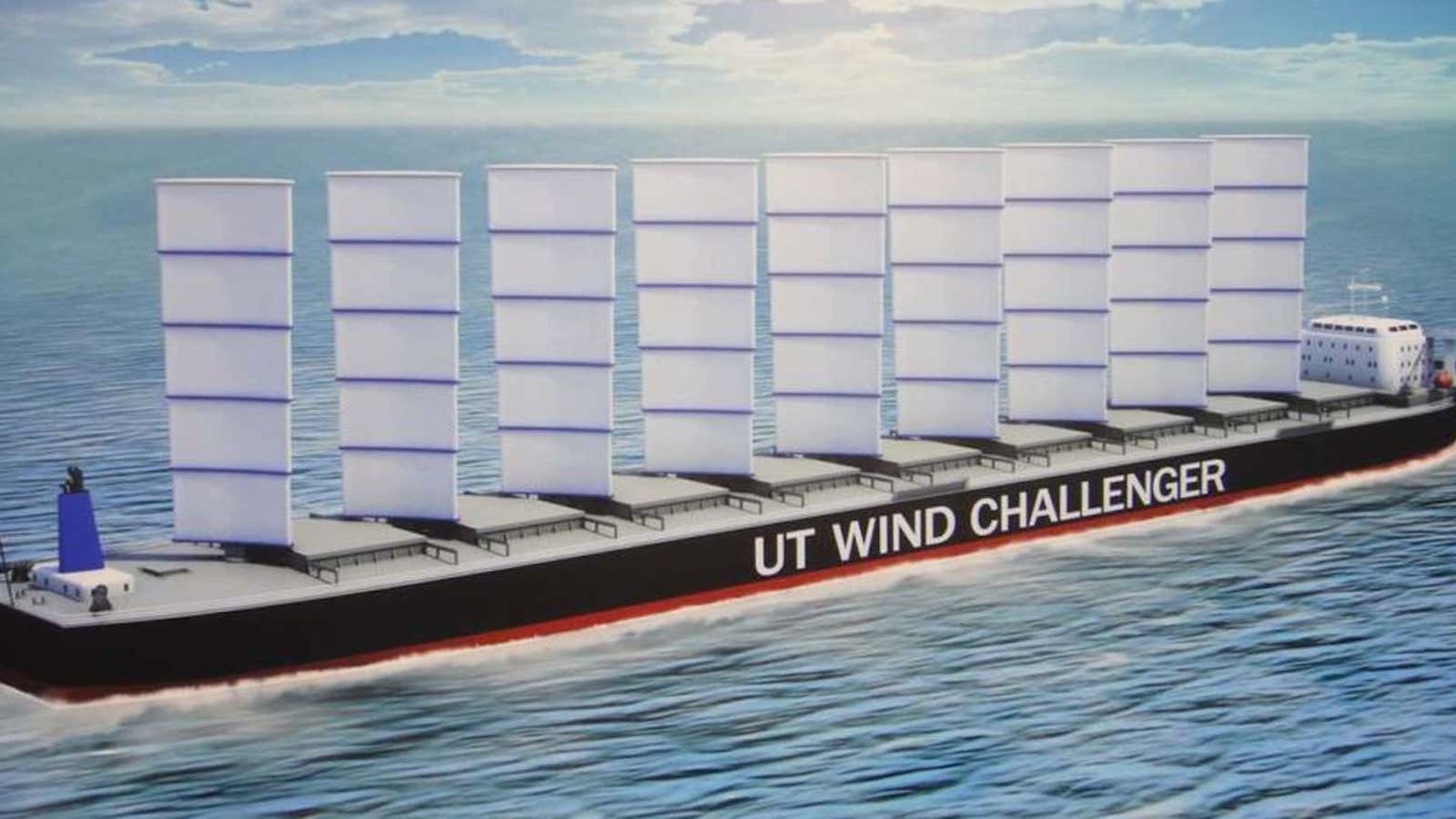 A new cargo ship in development at the University of Tokyo.