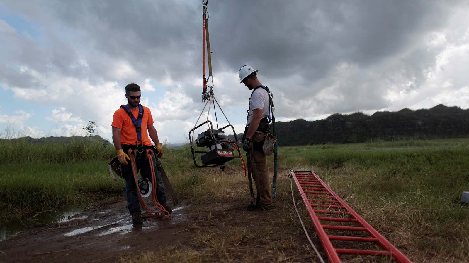 Whitefish workers in Manati, Puerto Rico, on October 25.