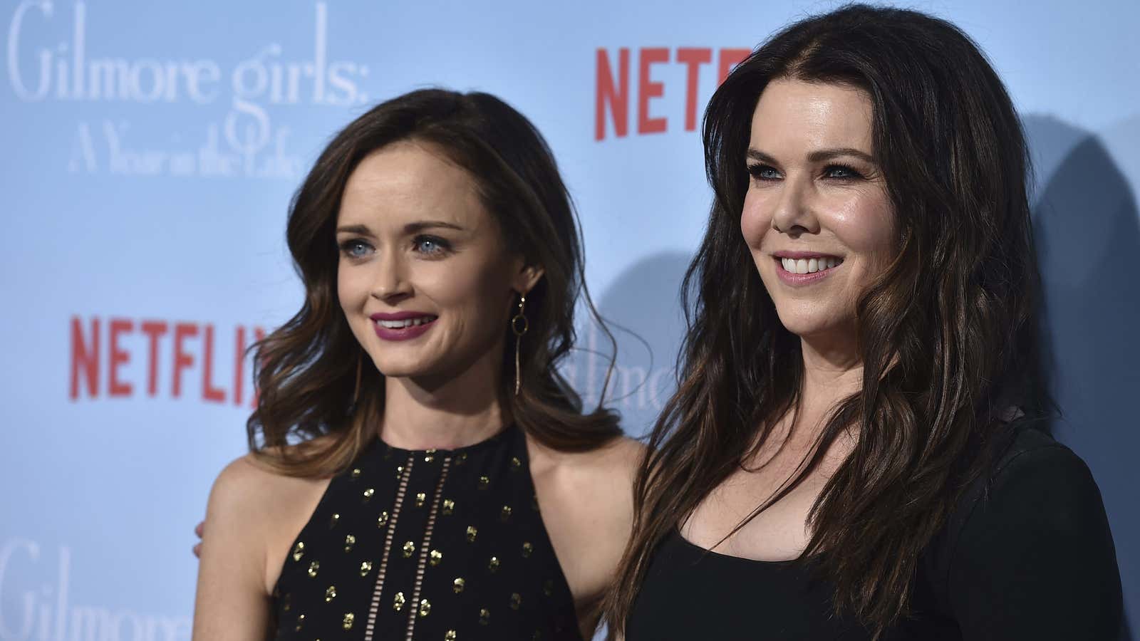 Alexis Bledel and Lauren Graham arrive at the premiere of “Gilmore Girls: A Year in the Life” on Friday, Nov. 18, 2016, in Los Angeles. (Photo by Jordan Strauss/Invision/AP)