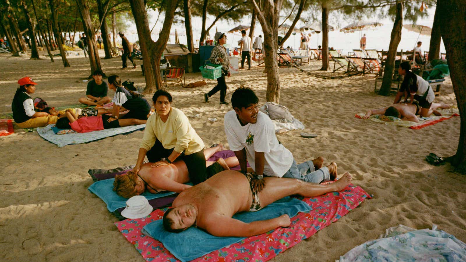 Happy ending? TripAdvisor says Russian tourists—this pair’s in Pattaya, Thailand—rank their holiday destinations higher than visitors from other countries.