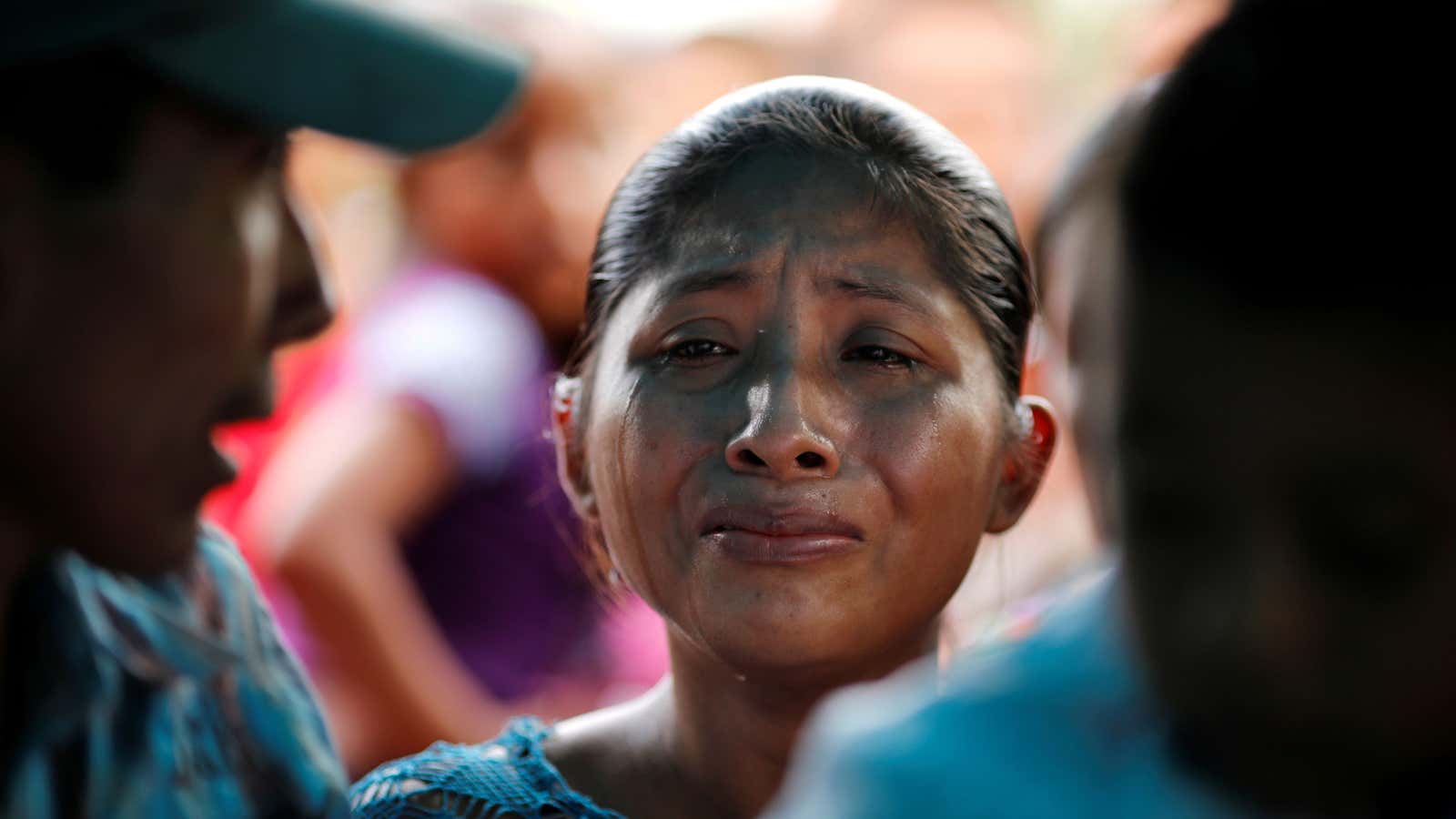 Jakelin Caal’s mother, Claudia Maquin, at the 7-year-old’s funeral on December 25 in Guatemala.