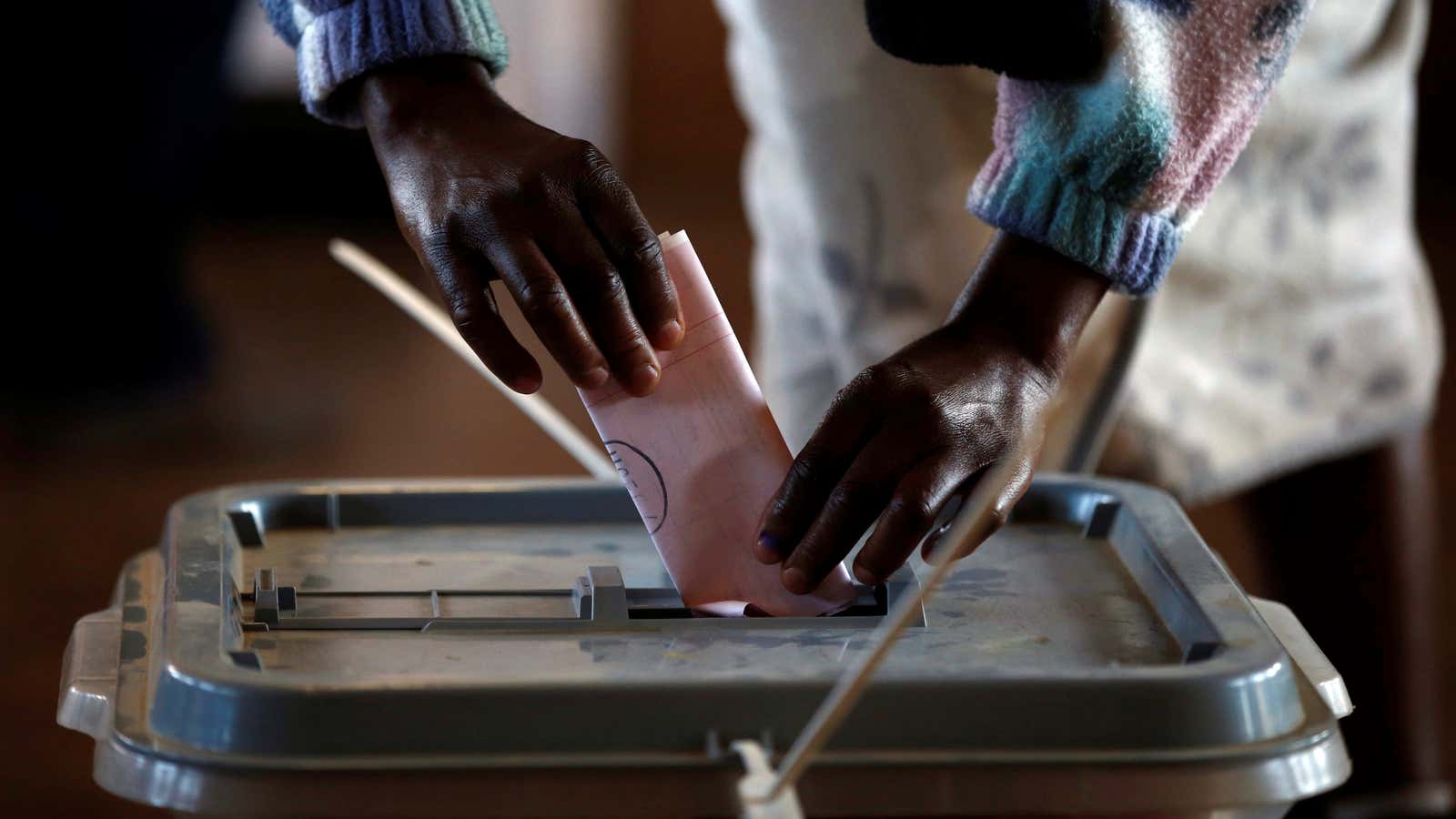 When was the last time Lesotho had a completely peaceful election?