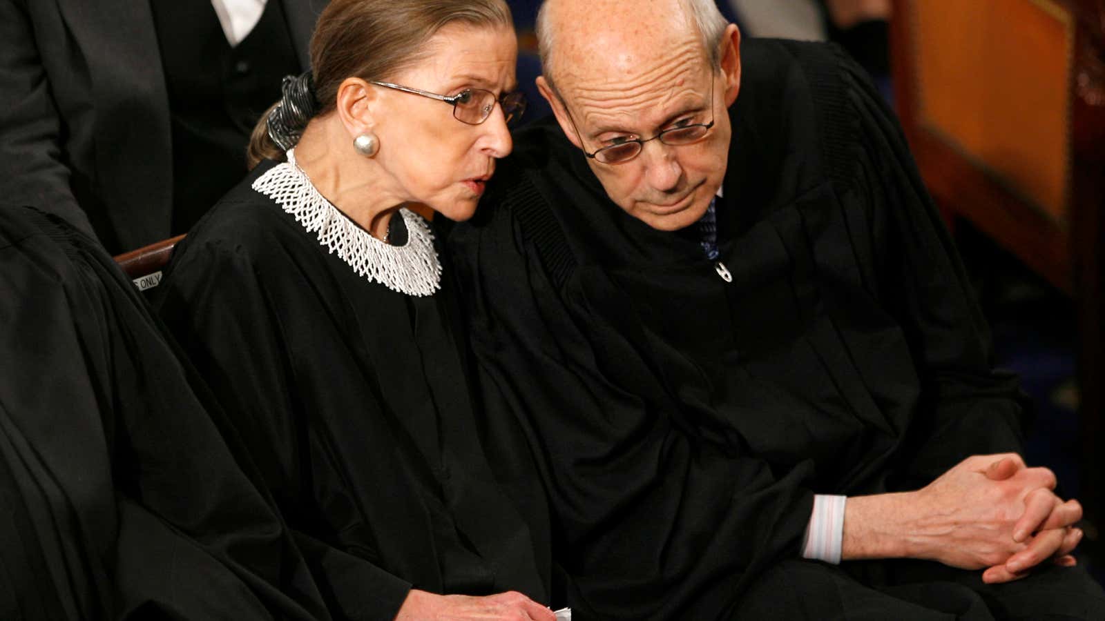 Ruth Bader Ginsburg and her fellow Clinton appointee Stephen Breyer.