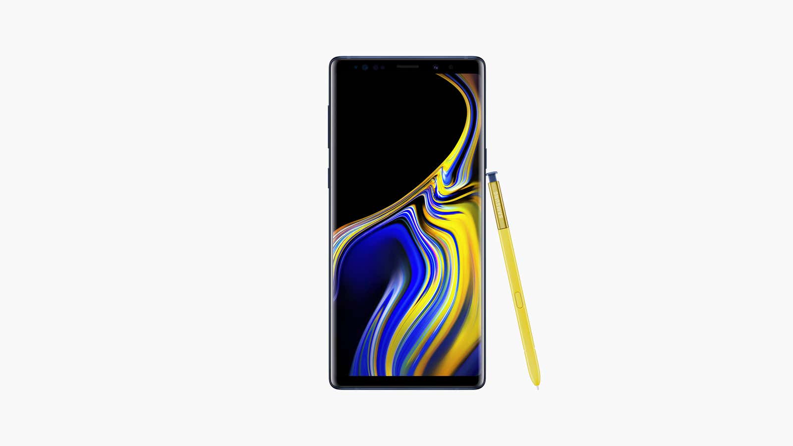 The Samsung Galaxy Note 9.