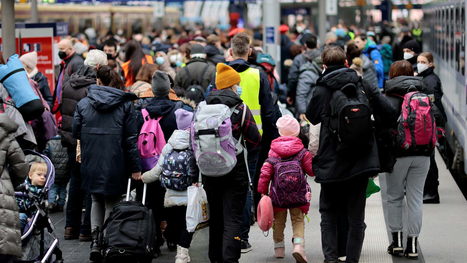 Refugees from Ukraine arrive in Berlin in March 2022. A year later some of them will have returned to Ukraine.