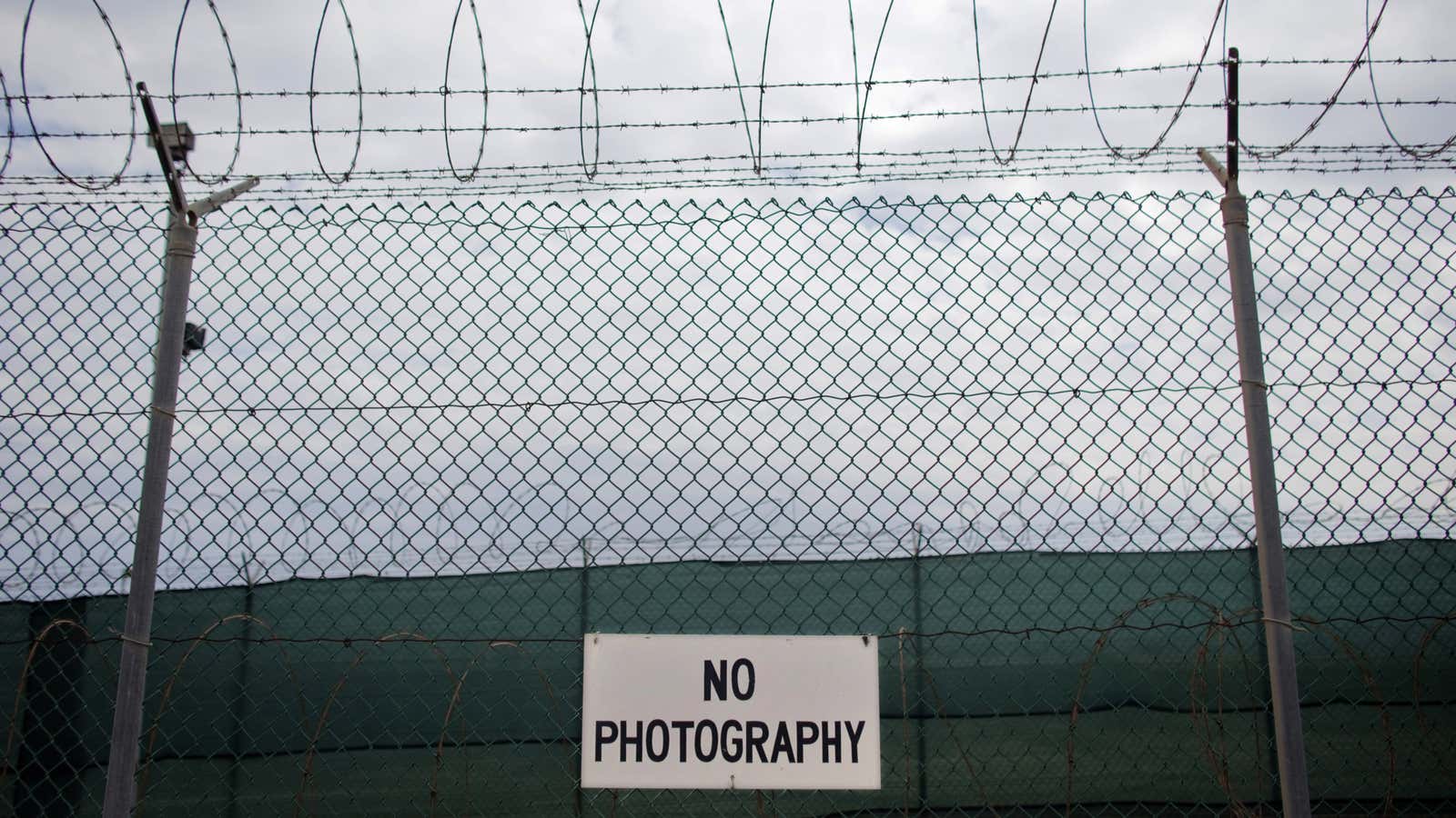 No photography signs at Camp Delta on the US Naval Base at Guantanamo Bay,