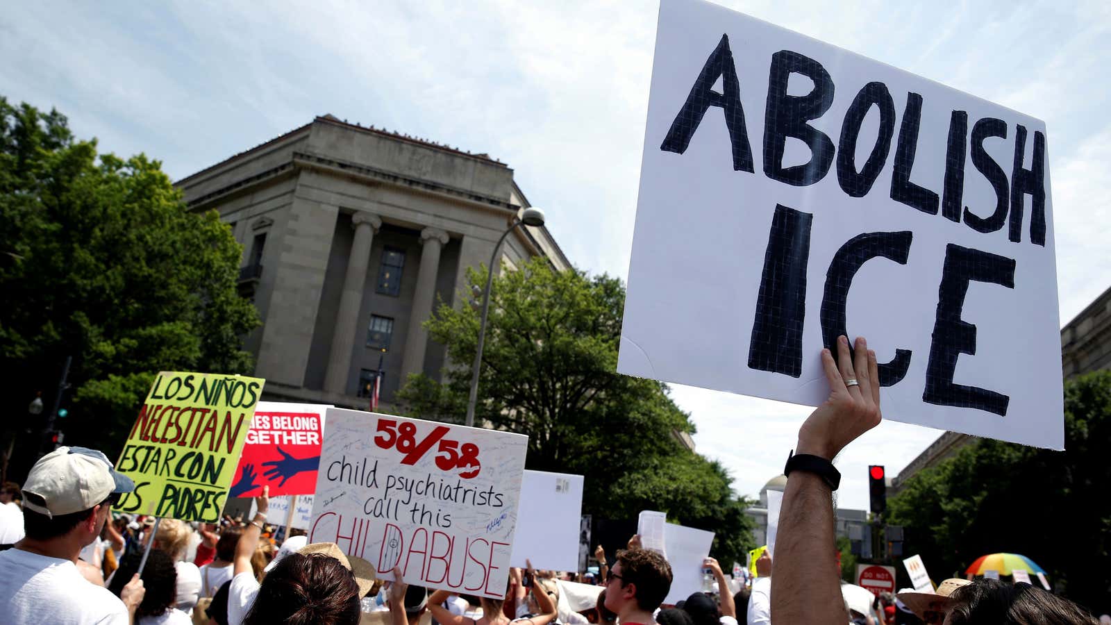 Protesters in Washington DC on June 30.