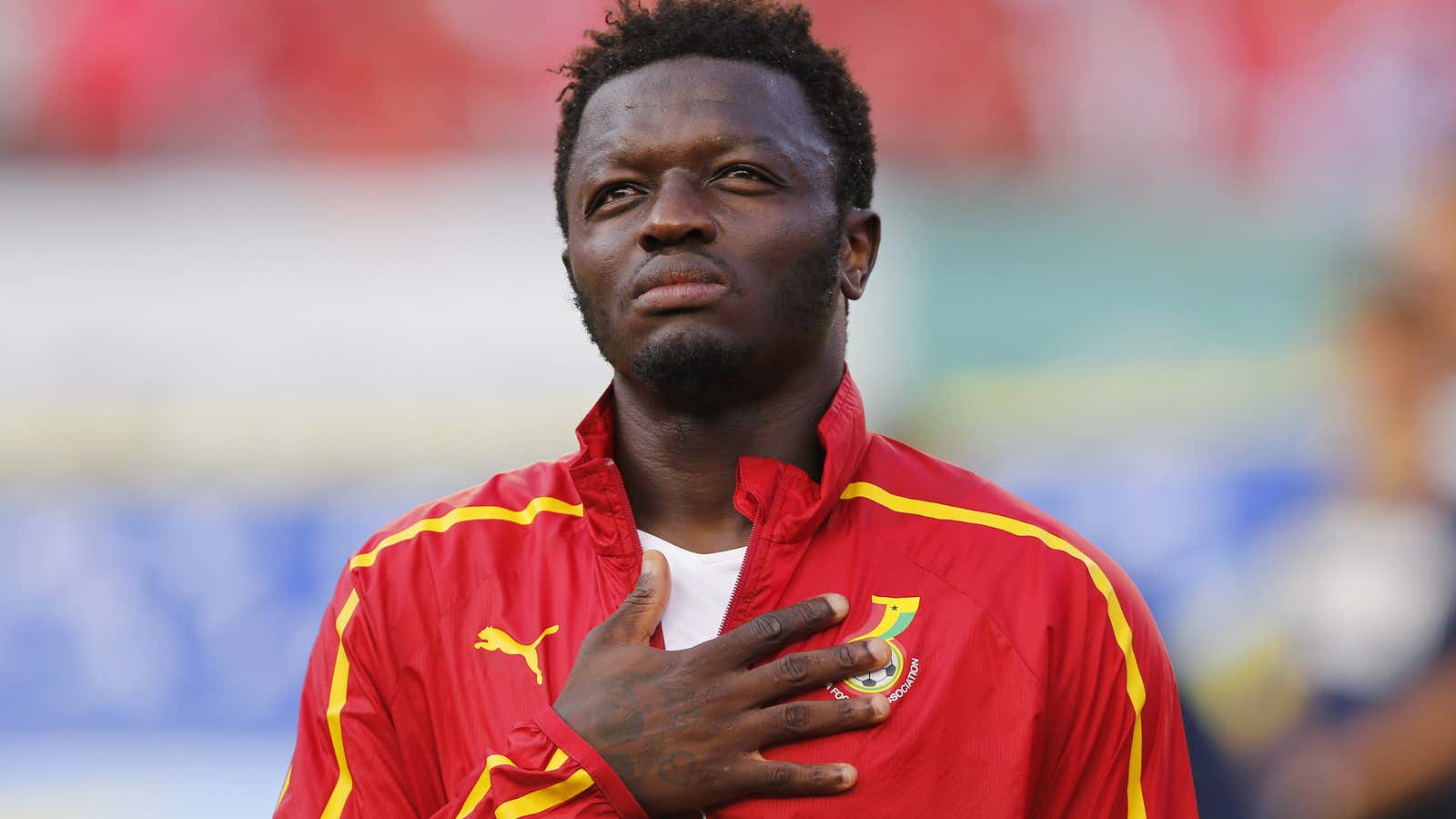 Sulley Muntari at the 2014 World Cup.