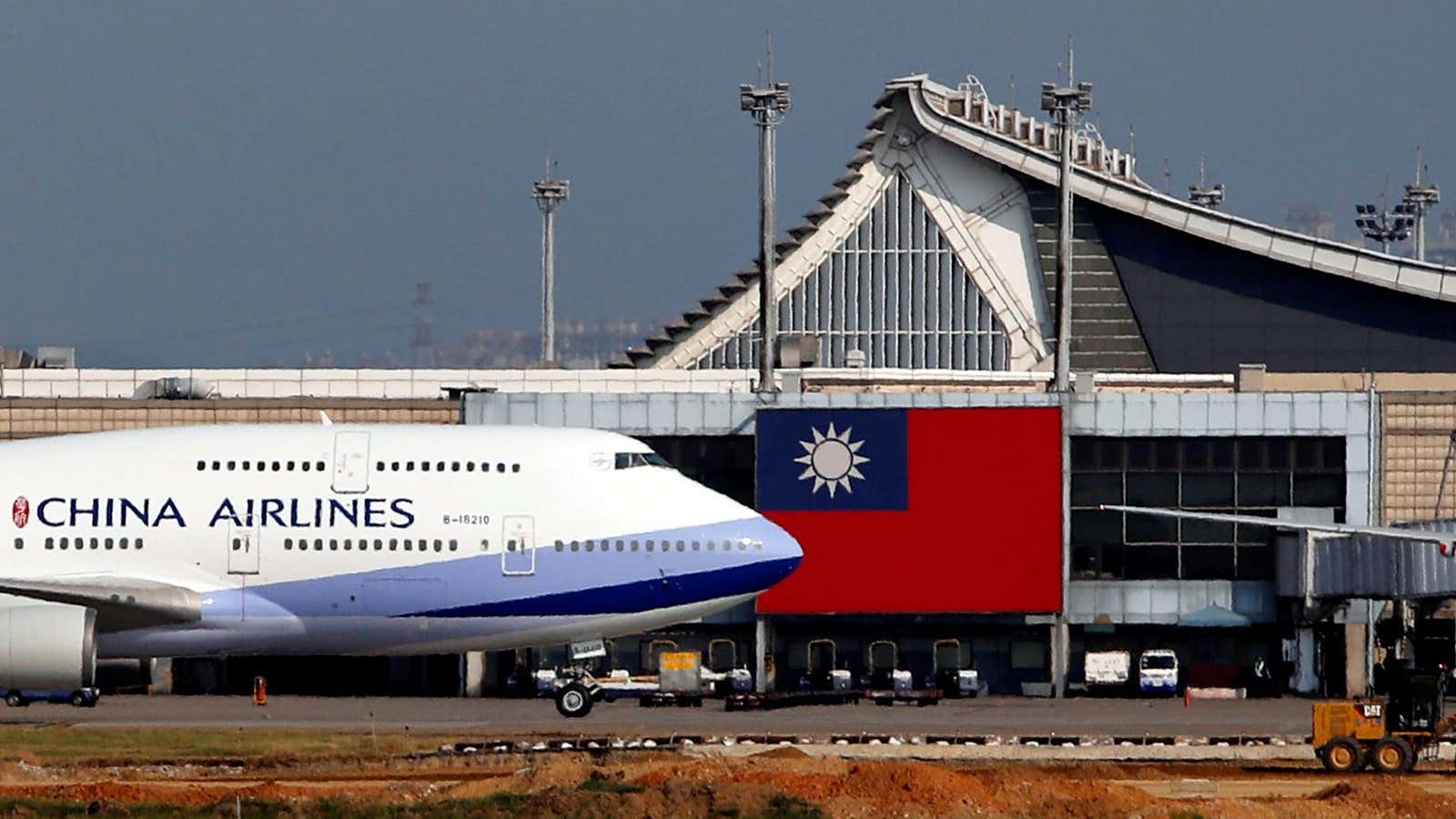 Landing in the Republic of China (Taiwan).