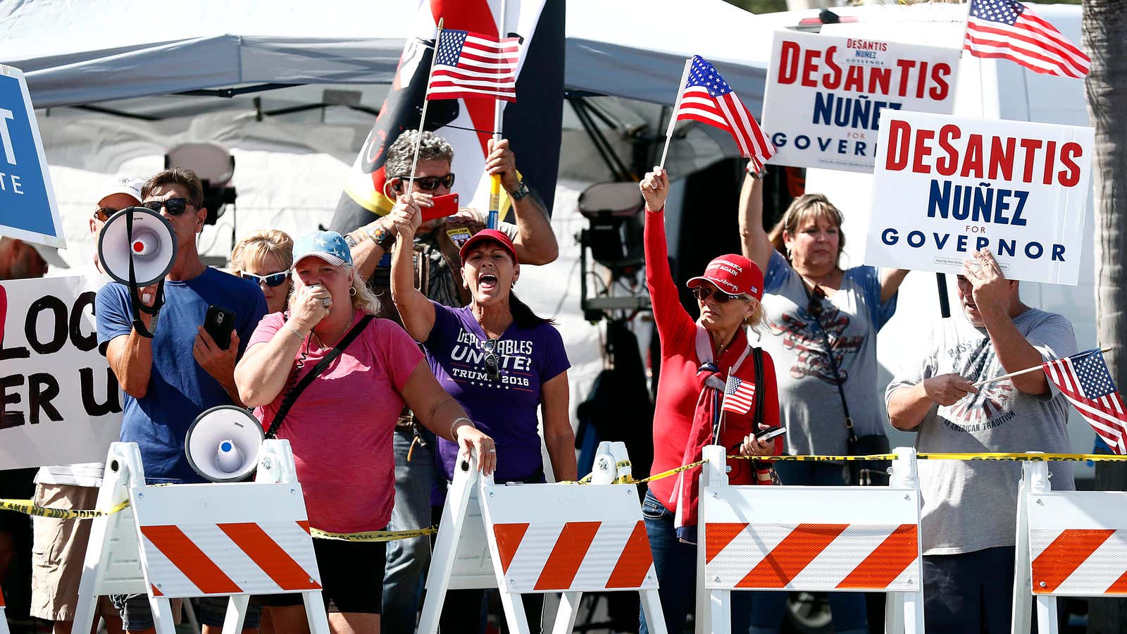 Republicans protest vote counting in Florida.