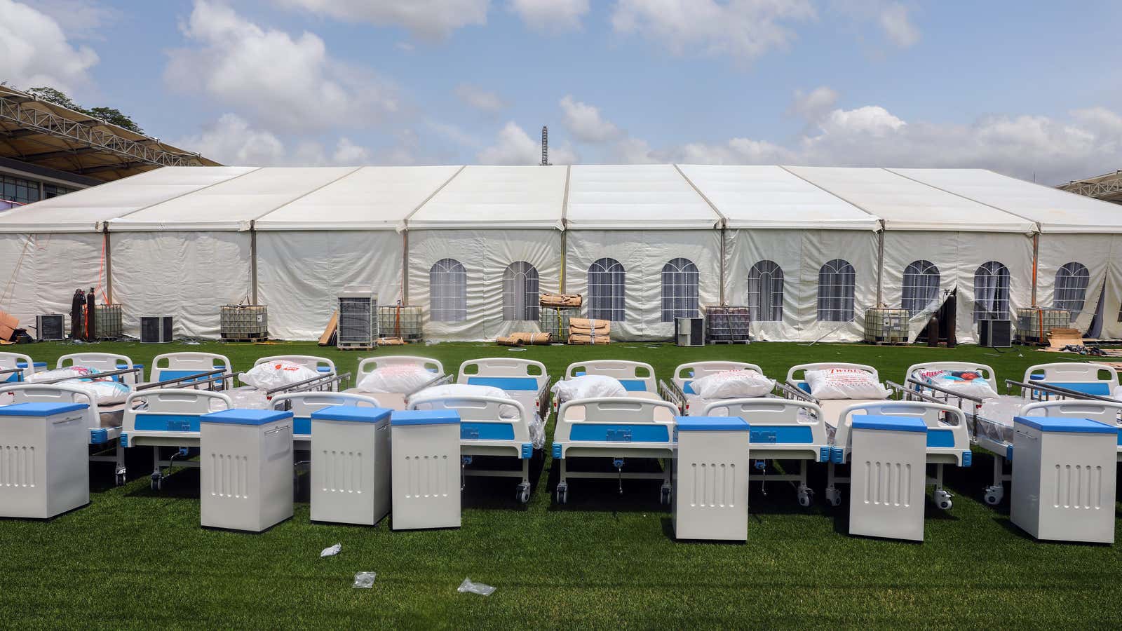 A new Lagos isolation and treatment center erected as an additional measure to handle the outbreak of the coronavirus in Lagos, Nigeria