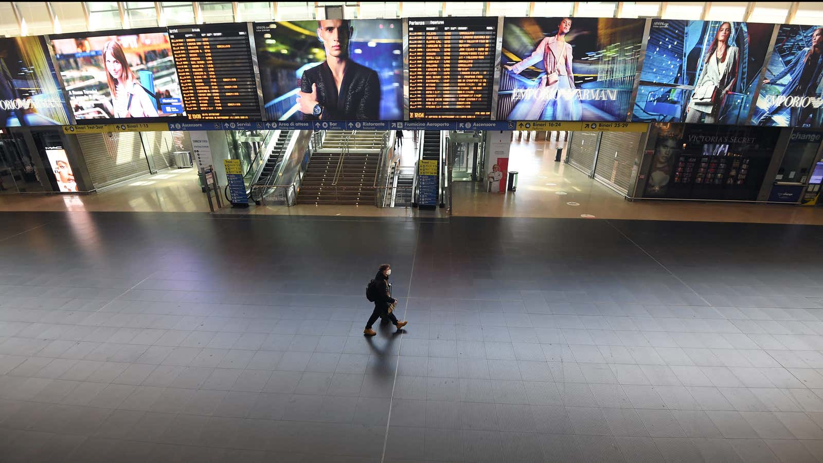 Rome’s Termini train station on March 23.