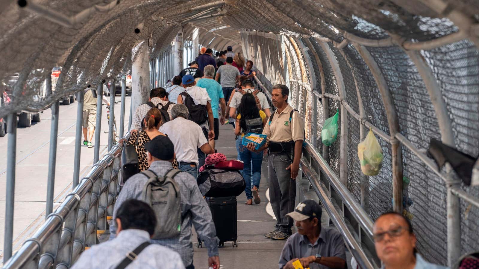 Migrants on the US-Mexico border.