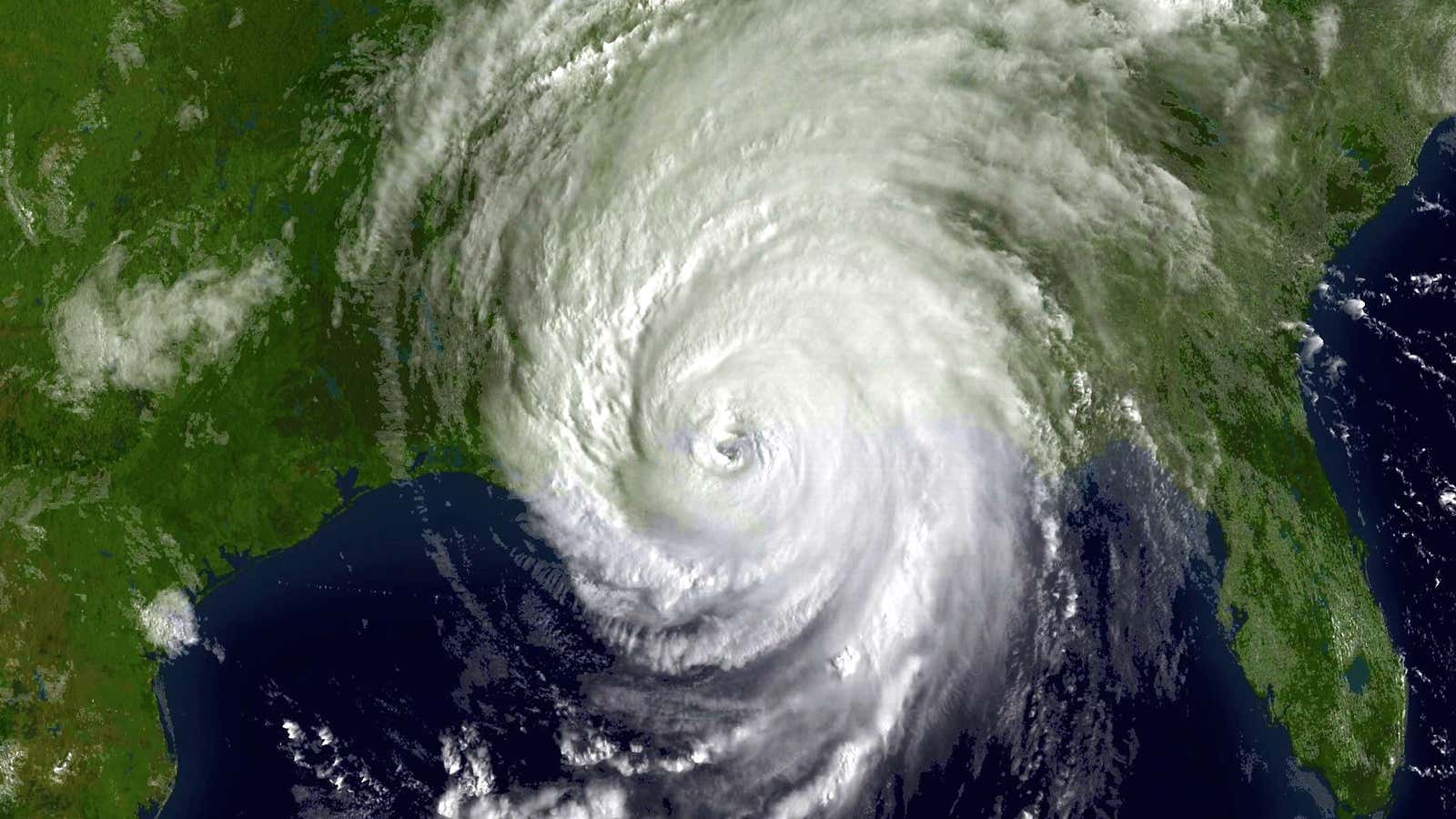 Hurricane Katrina, shortly after landfall.