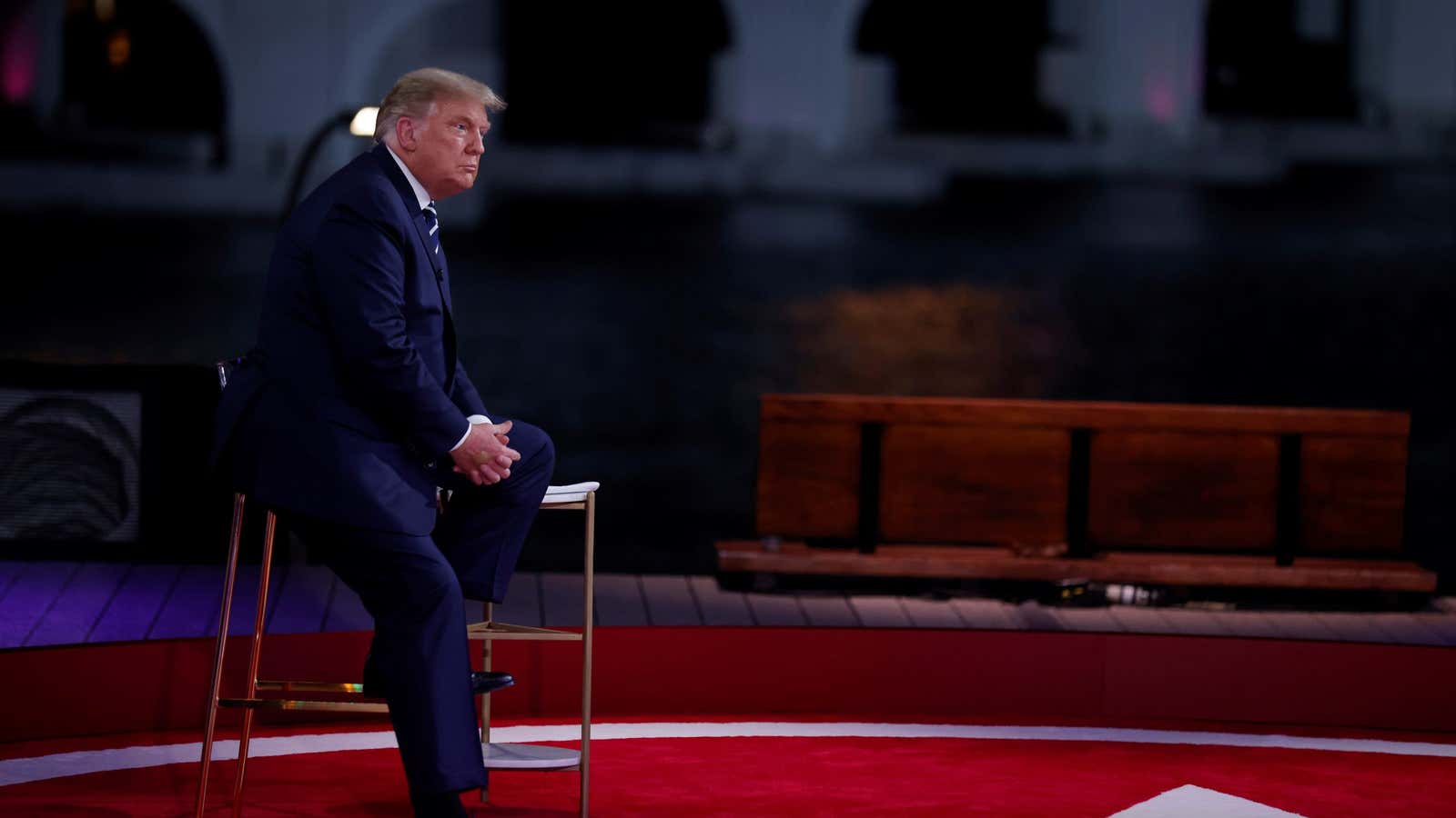 US president Donald Trump takes part in an NBC town hall.