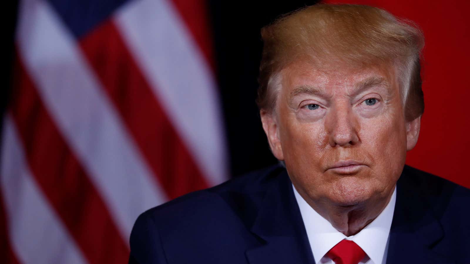 US president Donald Trump listens to questions from reporters at the United Nations General Assembly in New York.