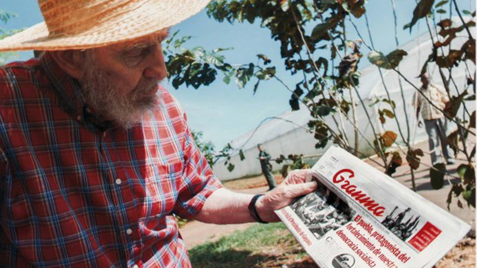 Castro reading Friday’s paper