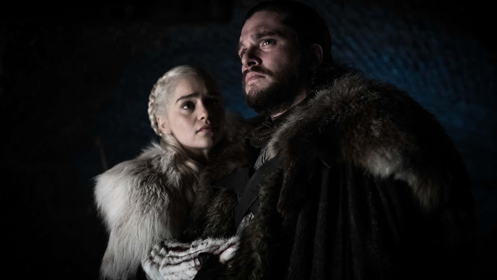 Jon and Dany in a cave