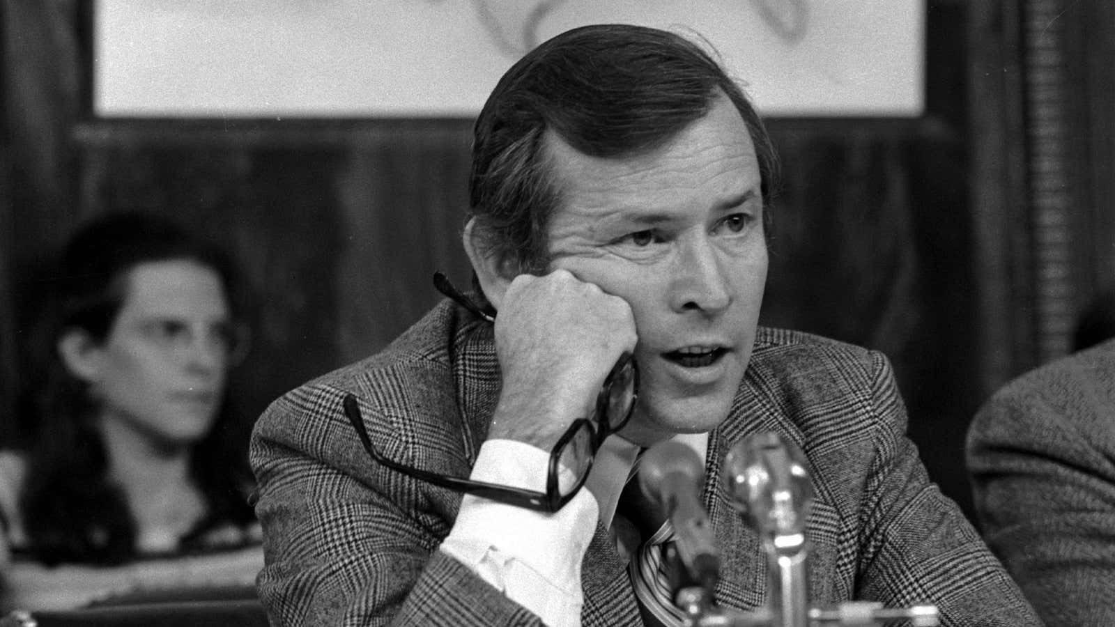 Howard Baker during the Senate Watergate hearings.