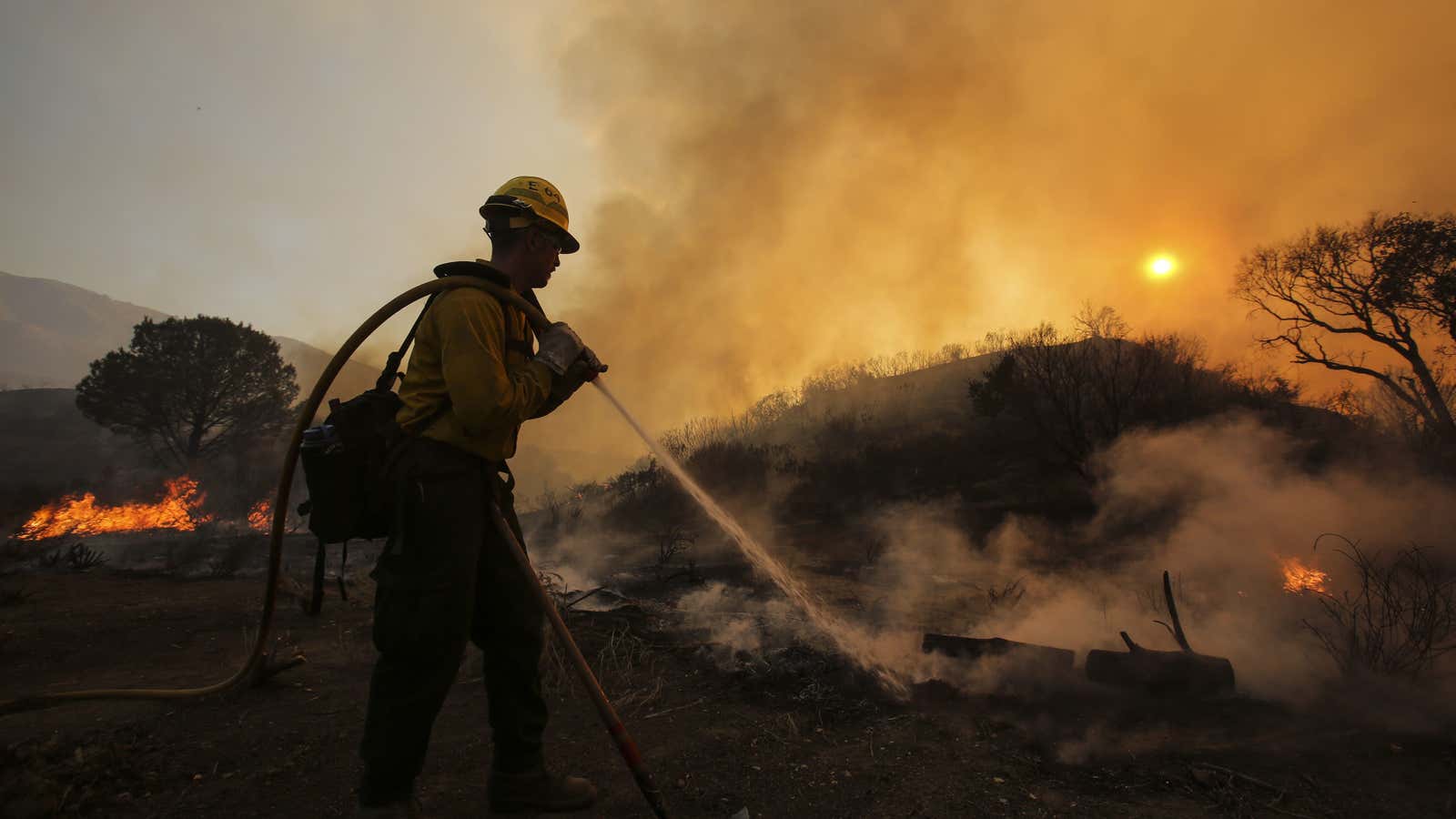 Hellfires in California. (AP/Ringo H.W. Chiu)