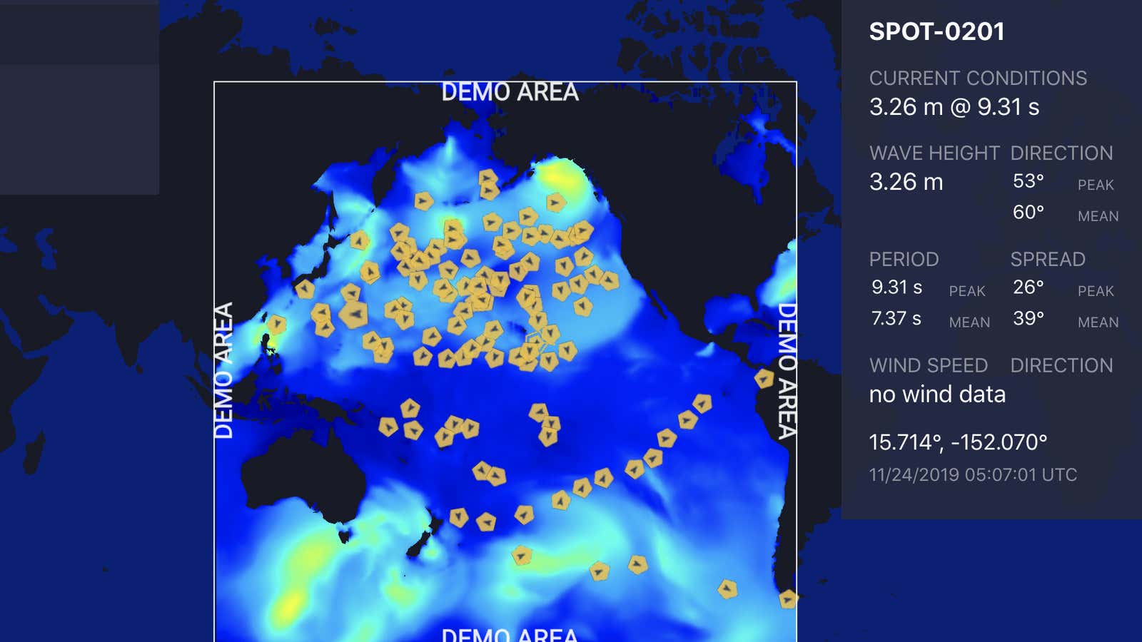 Sofar Ocean’s demo patch of ocean.