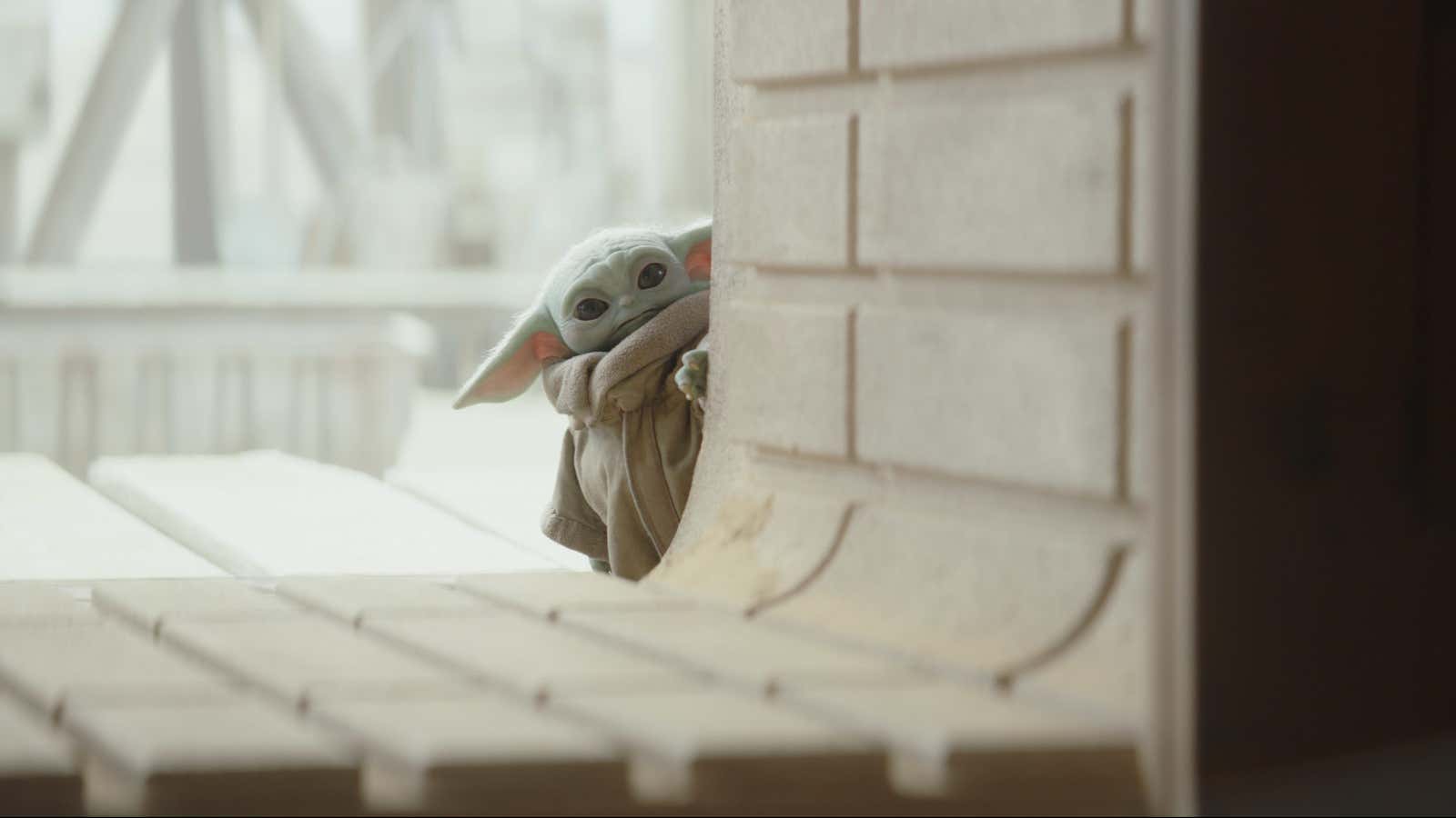 Grogu, aka Baby Yoda, in a scene from Disney+ series “The Mandalorian”