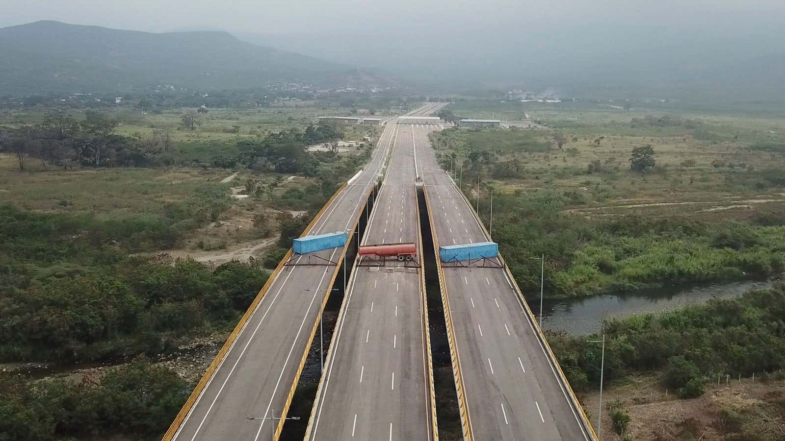 Venezuelan president Maduro is preventing humanitarian aid from entering the country.