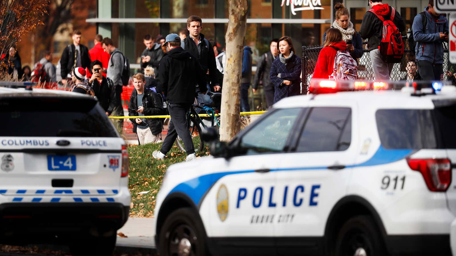 Police respond to reports of an active shooter on Ohio State’s campus.