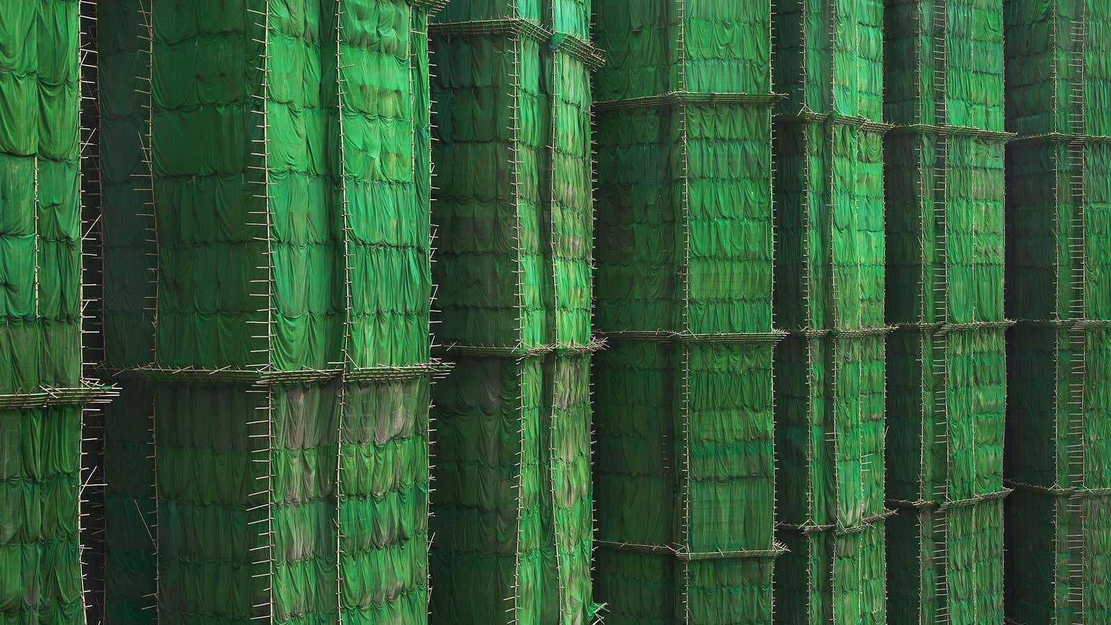 Hong Kong’s bamboo scaffolding may seem antiquated, but it’s highly effective.
