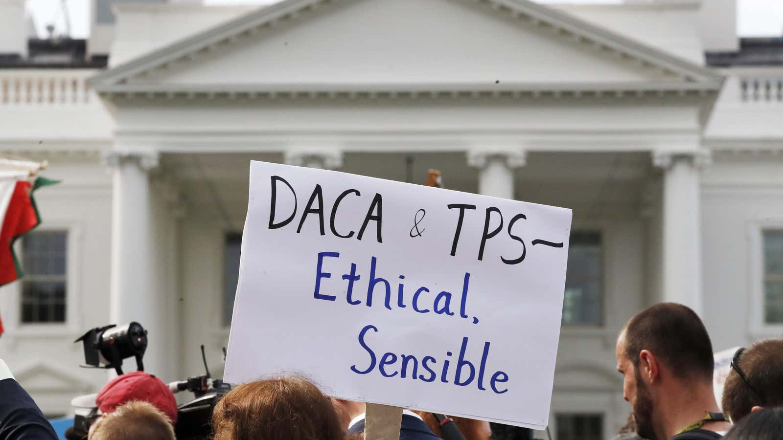 A protest supporting DACA and TPS outside the White House last fall.