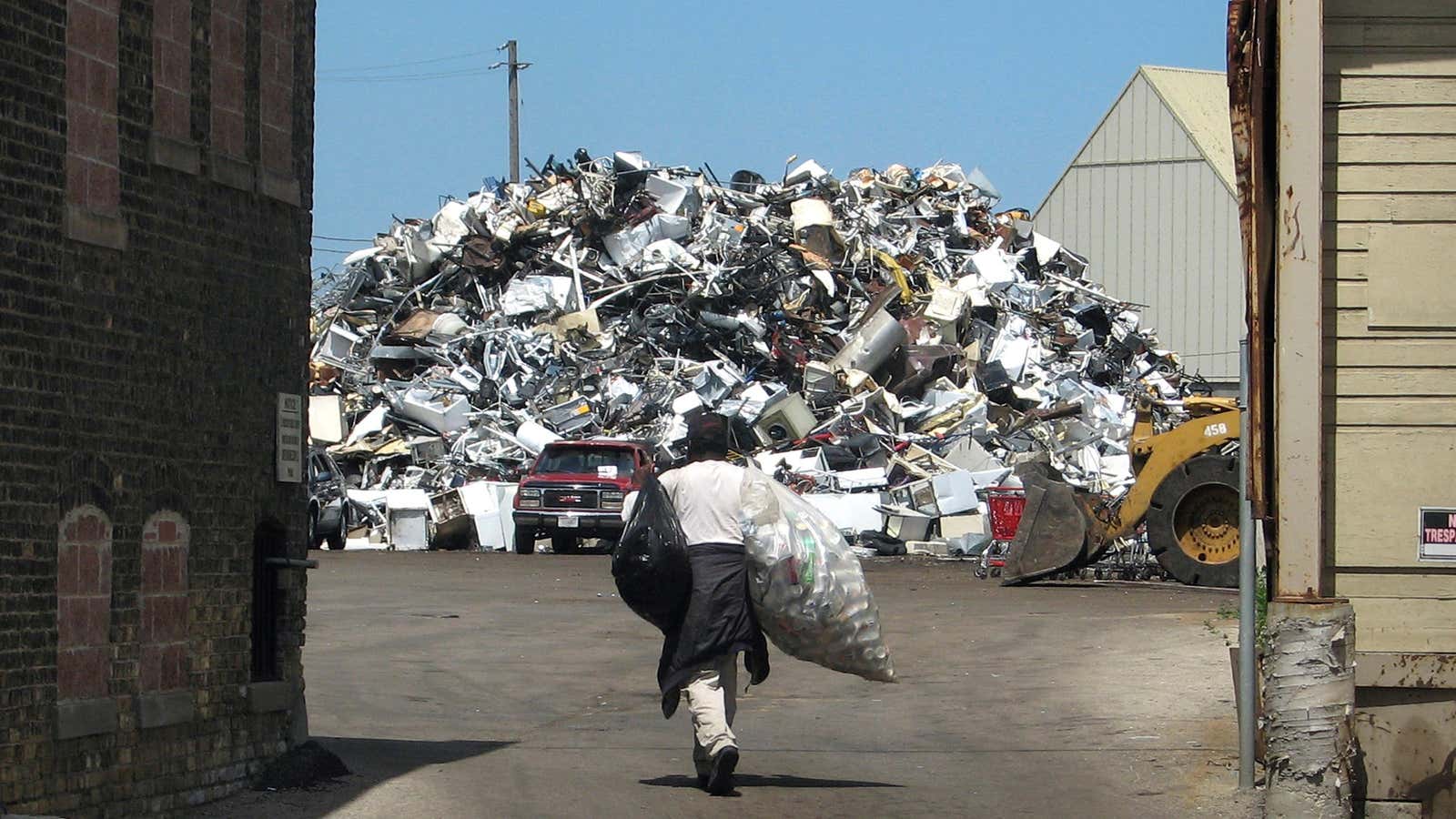 A scrap metal heap in Wisonsen