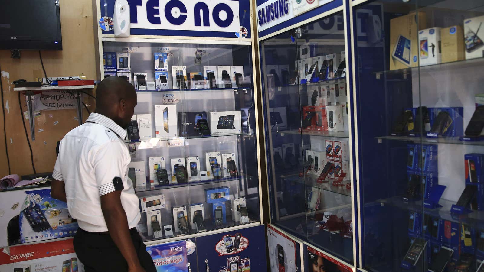 Mobile phones rose rapidly in Africa over the past decade.