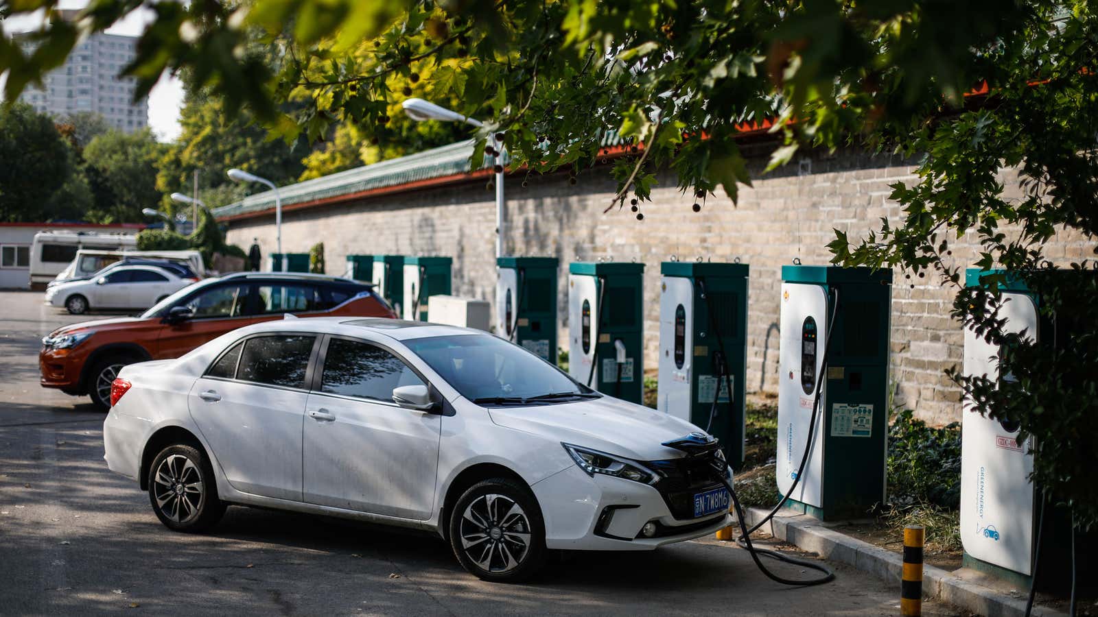 A charging station in Beijing.