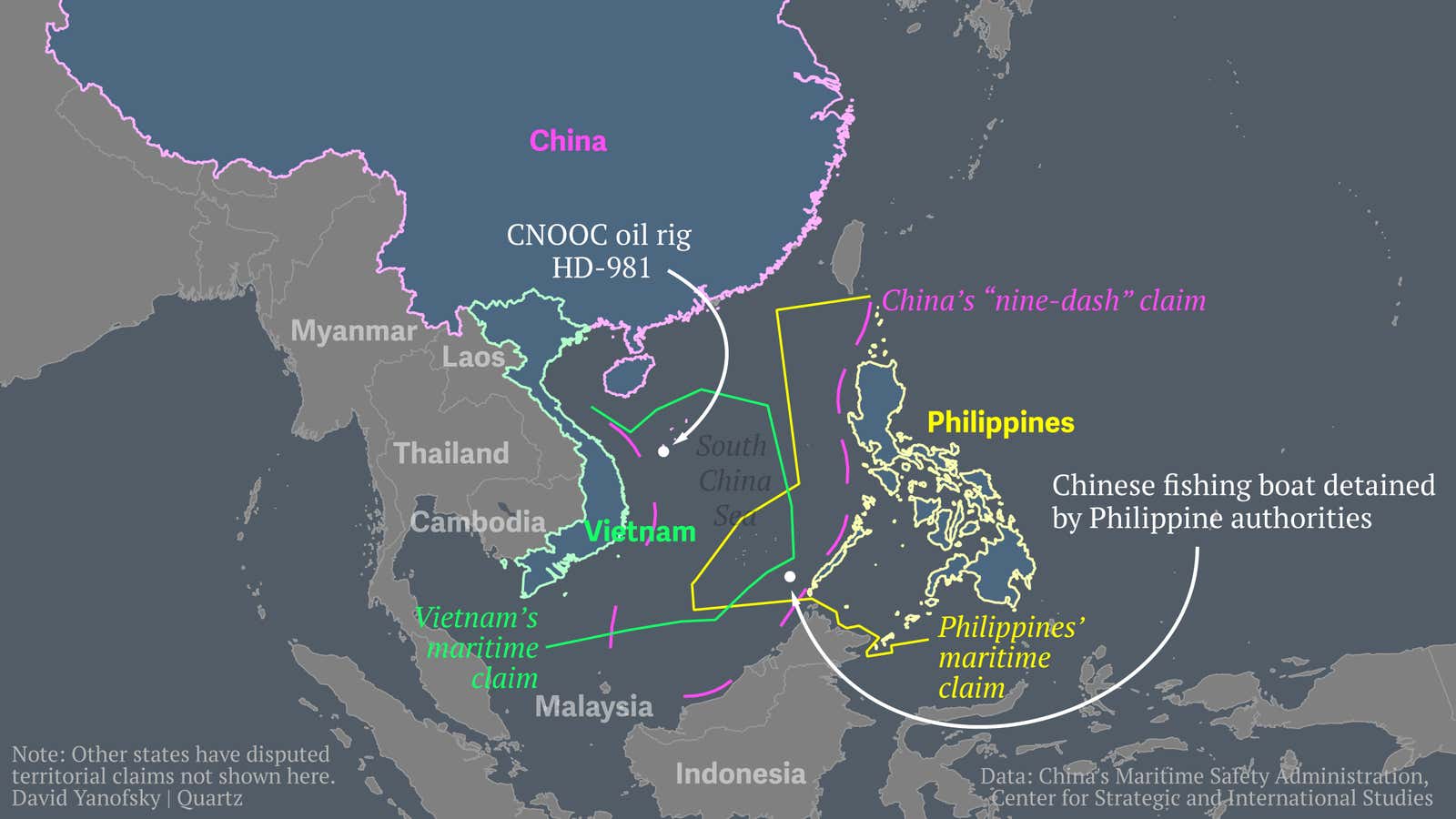 Here are the disputed waters where China parked a giant oil rig and harvested protected turtles