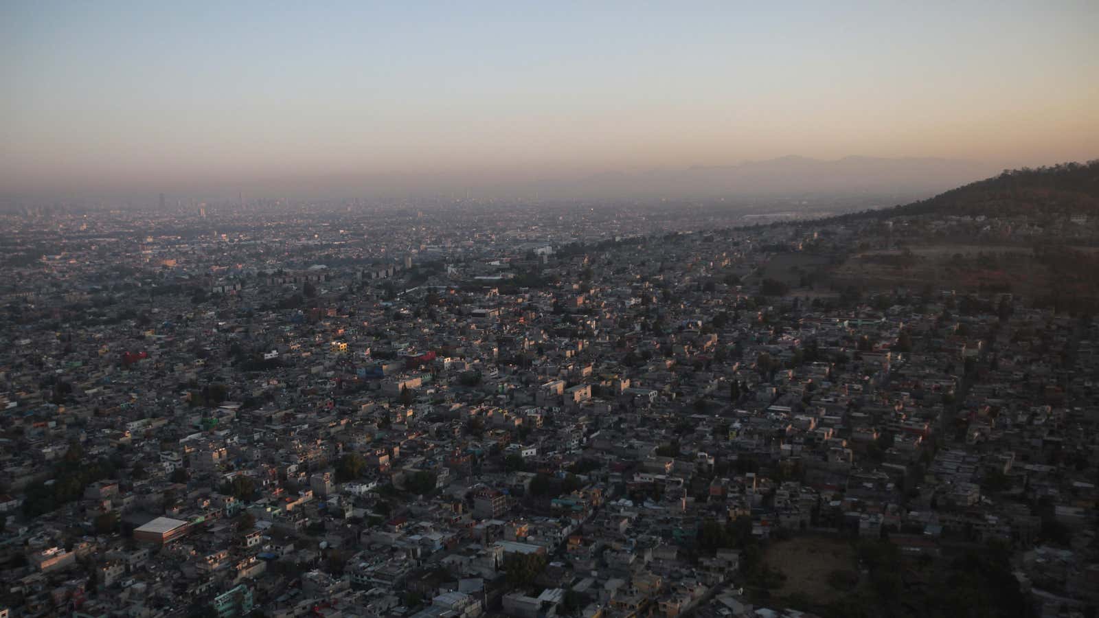 Mexico city winds into the horizon