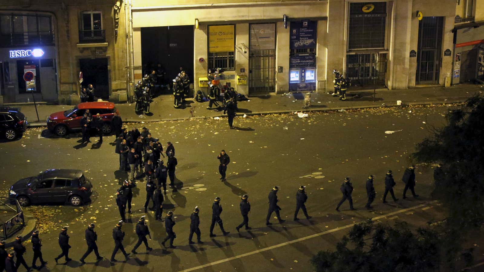 French police near the Bataclan theater in Paris.