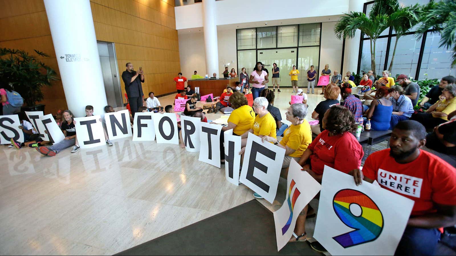 After the Pulse nightclub shooting, activists staged a sit-in for gun control.