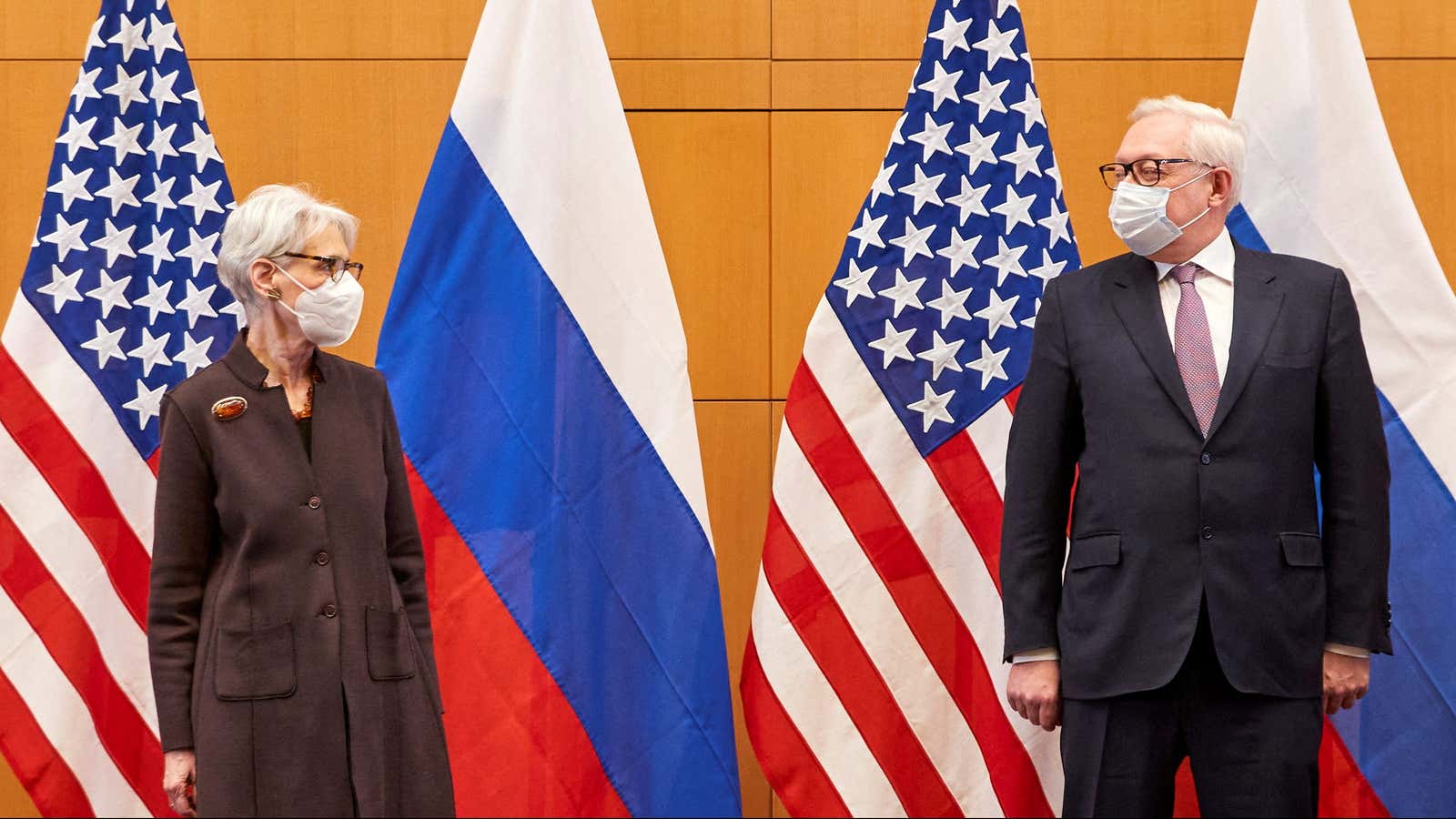 U.S. Deputy Secretary of State Wendy Sherman and Russian Deputy Foreign Minister Sergei Ryabkov.