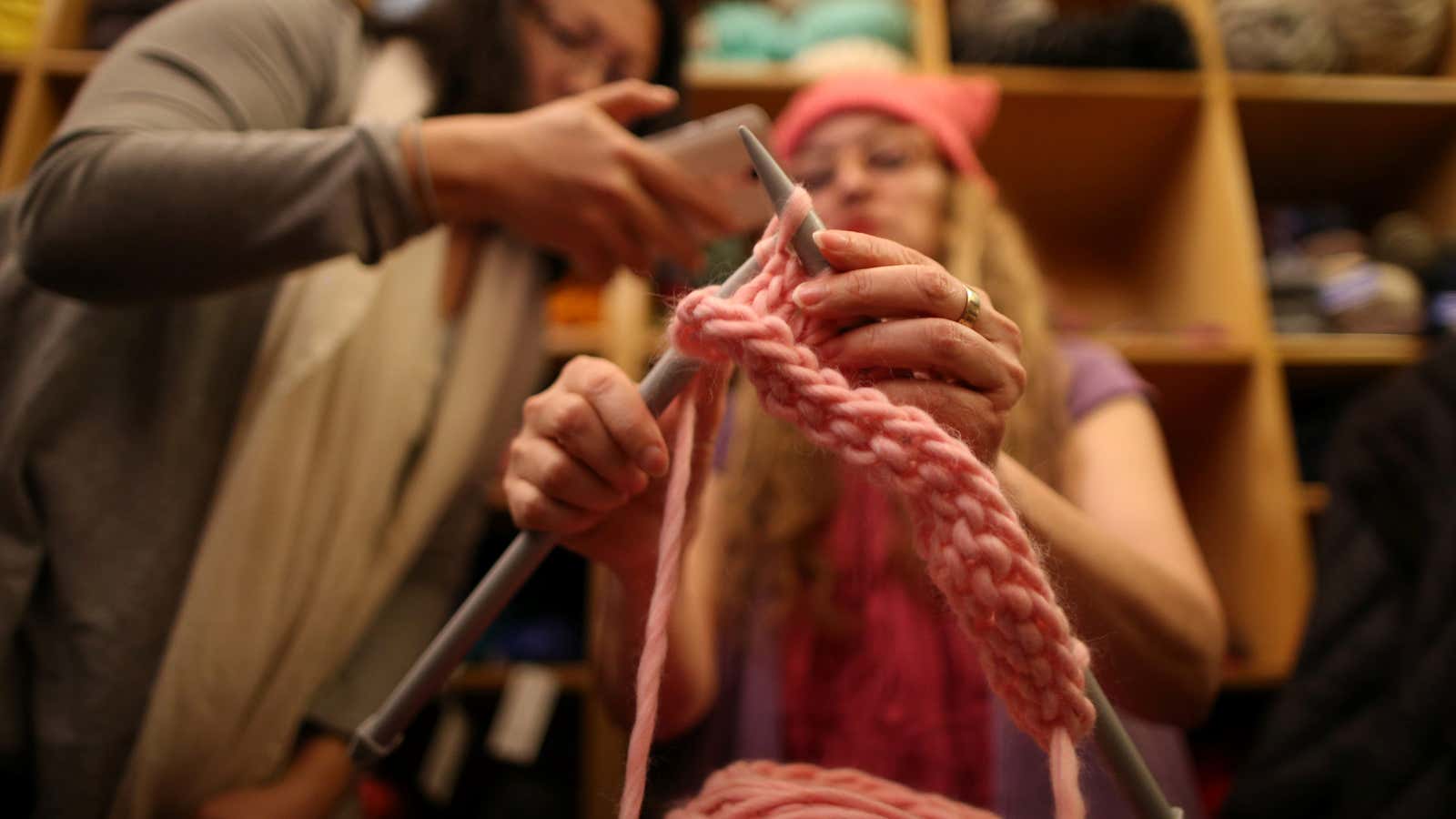 Knitting can be a political activity.