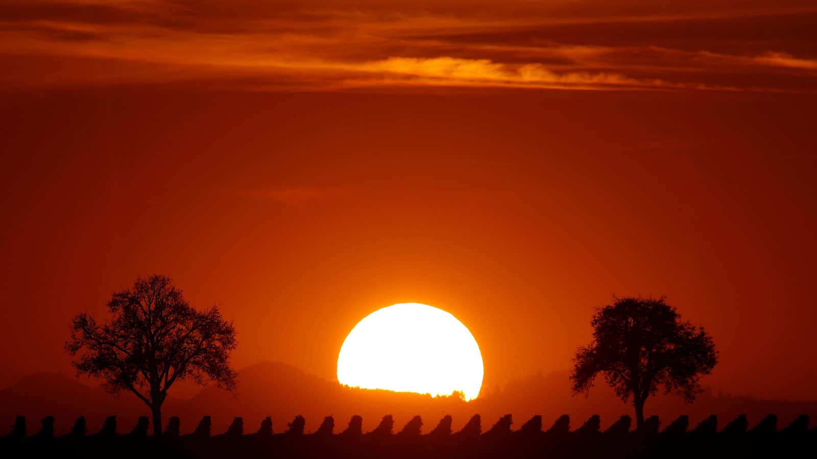 The sun is setting on fall.